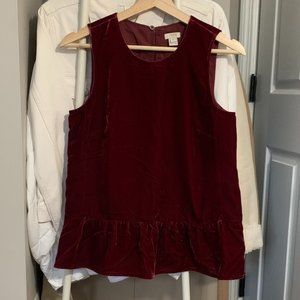 J. Crew Velvet Peplum Tank Top